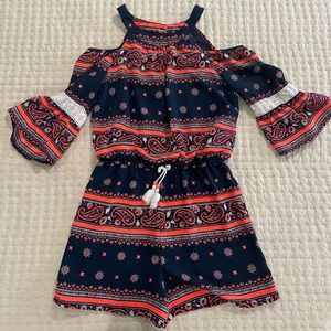 My Michelle Kids cold shoulder romper, size large